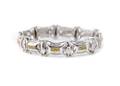 14k White Gold White  Yellow Diamond Bracelet