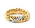 18k Two Tone Gold  Diamond Domed Bracelet