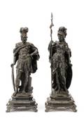 French School Athena and Zeus Bronze