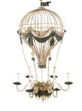 Polychromed Tole  Wire Hot Air Balloon Chandelier
