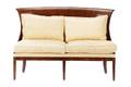 Art Deco Flared Back Silk Upholstered Settee