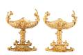 Pair of French Bacchanalian Gilt Bronze Compotes