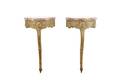 Pair Small Giltwood  Pink Marble Consoles