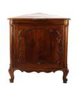 Provincial Walnut Louis XV Style Corner Cabinet