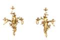 Pair Gilt Bronze Neoclassical Style Sconces