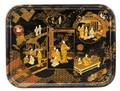English Lacquered Chinoiserie Papier Mache Tray