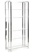 Mid Century Modern Chromed Steel  Glass Etagere