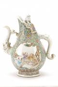 Chinese Ceremonial Teapot with Scholarly Scenes