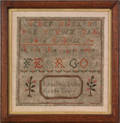 Silk on linen sampler