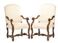 Two French Provincial Style Walnut Arm Chairs