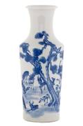 Chinese Porcelain Blue  White Vase Deer  Cranes
