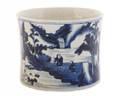Chinese Brush Pot w Landscape Scenes Kangxi Mark