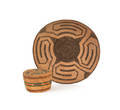 Southwestern coiled basketry tray