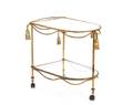 Modern Brass  Glass Tassel Motif Bar Cart