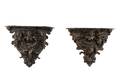 Pair Figural Allegorical Patinated Wall Brackets