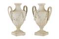 Pair of Derby Biscuit Urn Shaped Vases