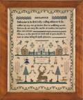 English silk on linen sampler dated 1848