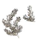 Pair C Jere Chromed Metal Wall Hanging Oak Leaves