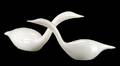 Pair MCM Livio Seguso Murano Glass Swans Signed