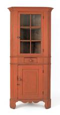 Diminutive Pennsylvania onepiece corner cupboard 19th c