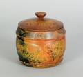 Painted treen canister 19th c