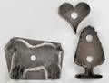 Three tinned sheet iron cookie cutters 19th c