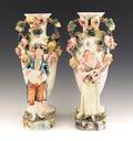 Pair of Italian pottery figural vases