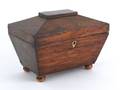 Rosewood veneer tea caddy