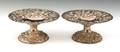 Pair of sterling silver repousse tazzas