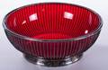 Gorham Silver Plate Bowl w Cranberry Glass Insert