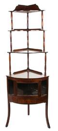 A Georgian Mahogany Corner Etagere