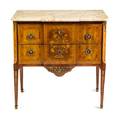 A Louis XVXVI Transitional Marquetry Commode