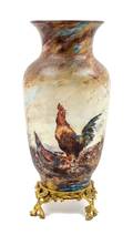 A French Gilt Bronze Mounted Painted Glass Vase