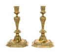 A Pair of Neoclassical Style Brass Candlesticks