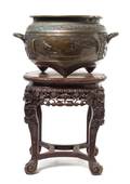 A Large Chinese Bronze Jardiniere