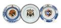 Three Chinese Export Porcelain Armorial Plates
