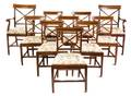 A Set of Ten Sheraton Style Mahogany Dining Chairs