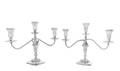 A Pair of American Silver ThreeLight Candelabra