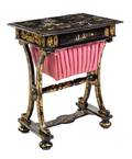 A Victorian Lacquered Sewing Table