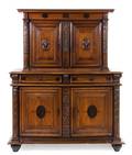 A French Walnut Buffet a Deux Corps
