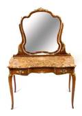 A Louis XV Style Gilt Bronze Mounted Mahogany Dressing Table