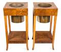 A Pair of Charles X Burl Walnut Plant Stands