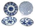A Collection of Four Chinese Blue and White Chargers