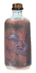 A Chinese Underglaze Blue and Red Porcelain Snuff Bottle