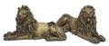 A Pair of English Brass Recumbent Lion Desk Ornaments