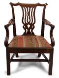 A George III Style Walnut Open Armchair