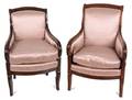 A Pair of Directoire Style Mahogany Bergeres