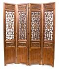 A Set of Four Chinese Pierced Carved Pine Panels