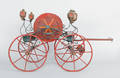 Early 20th c painted wood and metal model of the hose reel carriage used by Hose Company No 42 New York NY ca 1850
