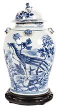 A Chinese Export Blue and White Porcelain Covered Jar